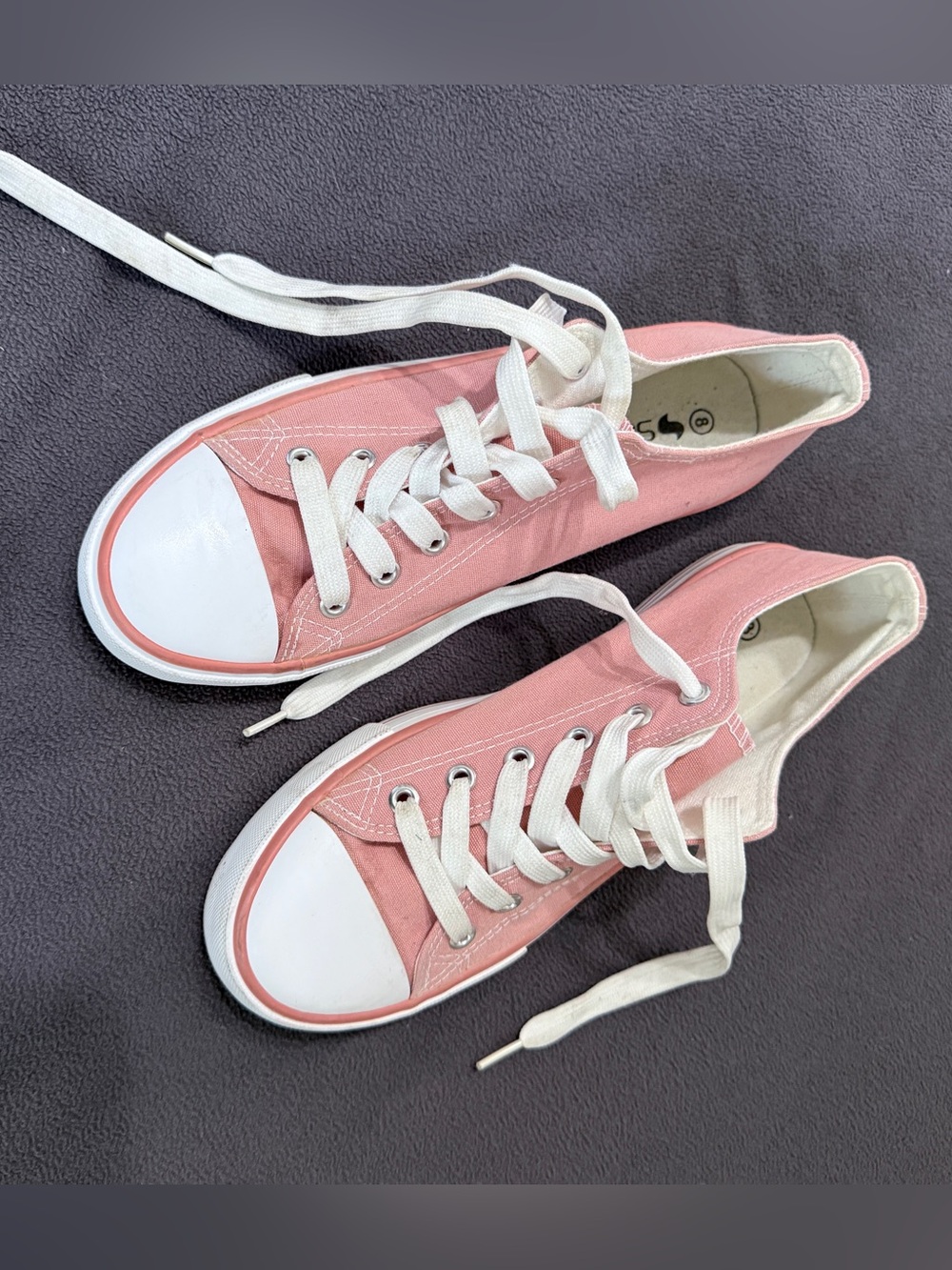 Soleao Pink Low Top Canvas Lace Up Sneakers - Picture 3 of 3